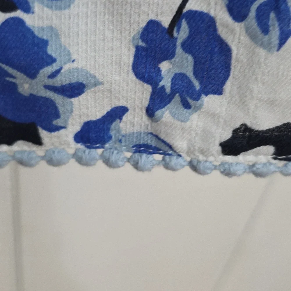 NWT VTG National Womens Nightgown Loungewear White/Blue Floral Smocked Sz 1X - Picture 9 of 13